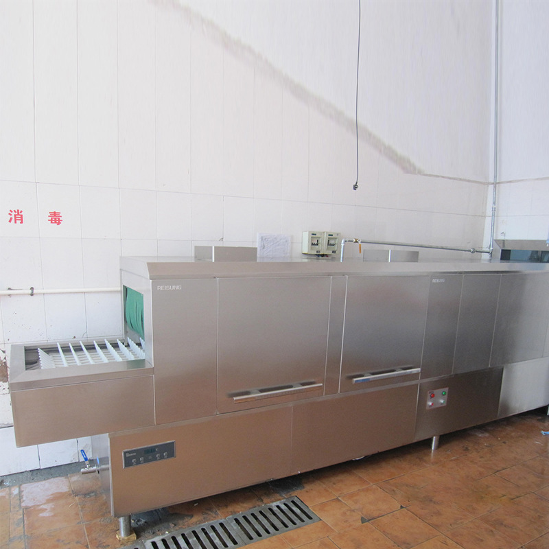 博沭酒店食堂全自動商用大型洗碗機(jī)長龍式BS3600B洗碗機(jī)帶烘干機(jī)