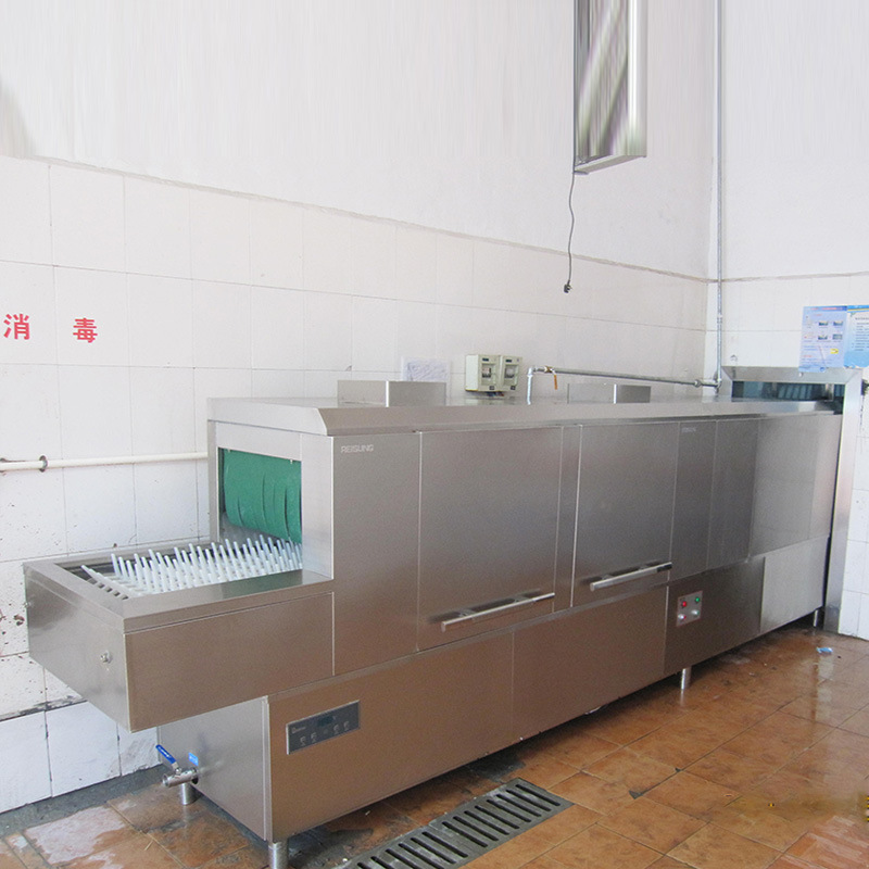 博沭酒店食堂全自動商用大型洗碗機(jī)長龍式BS3600B洗碗機(jī)帶烘干機(jī)
