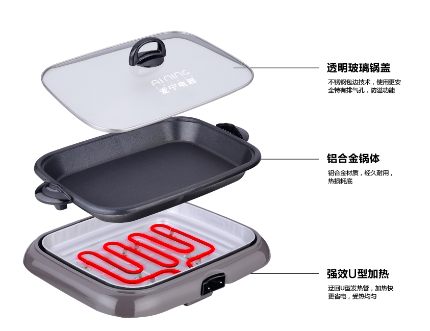 特價(jià)愛(ài)寧301電烤盤(pán) 韓式 無(wú)煙多功能烤魚(yú)盤(pán) 長(zhǎng)方形 商用燒烤爐