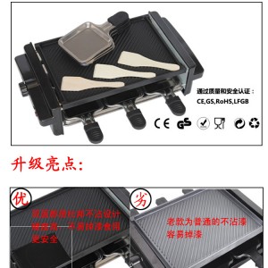 韓式家用電燒烤爐商用無煙烤肉機(jī)雙層不沾烤肉鍋電燒烤架送6烤勺