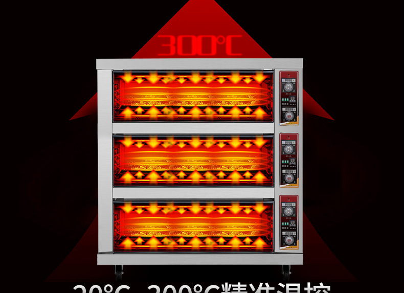 樂創(chuàng) 烤箱商用大型面包烘爐三層九盤電烤箱蛋糕面包披薩蛋撻 烤爐