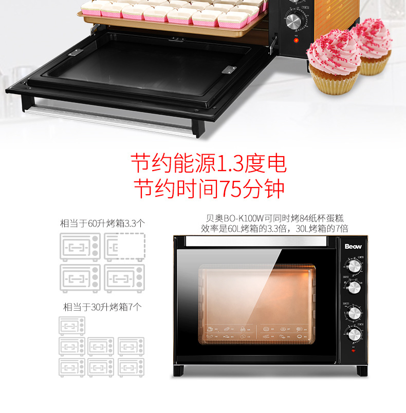 Beow貝奧 BO-100W商用電烤箱100L馬卡龍蛋糕面包大型披薩熱風(fēng)爐