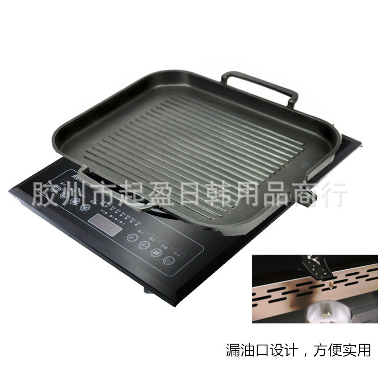 出廠價(jià)批發(fā)韓式電磁爐烤盤 方形燒烤盤鐵板燒無煙不粘烤肉鍋