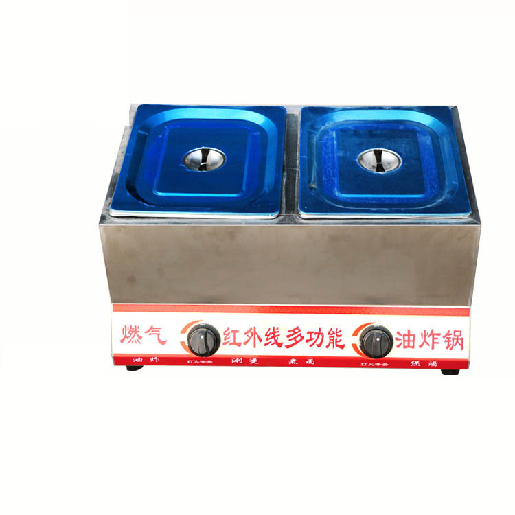 加厚雙缸燃?xì)庥驼ㄥ伾逃谜ㄓ蜅l油炸爐煤氣署塔專用油炸機(jī)炸薯條機(jī)