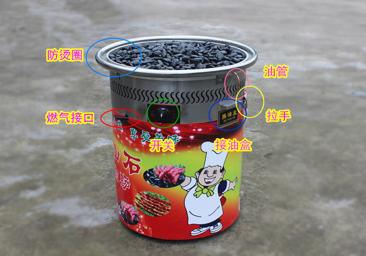 商用燃?xì)庑突鹕绞灸c機(jī) 臺灣熱狗烤爐 黑色石頭烤香腸爐煤氣型