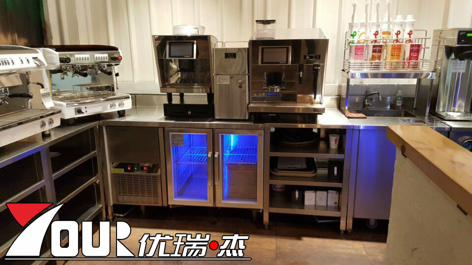 咖啡機(jī) 定做不銹鋼水吧臺商用奶茶店飲品店操作臺吧臺制冰機(jī)