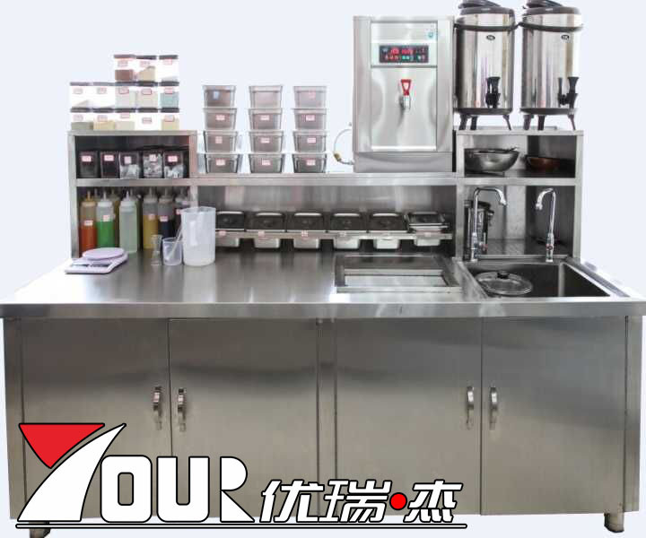 咖啡機(jī) 定做不銹鋼水吧臺商用奶茶店飲品店操作臺吧臺制冰機(jī)