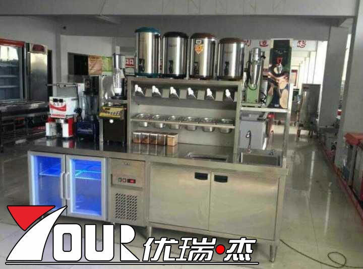咖啡機(jī) 定做不銹鋼水吧臺商用奶茶店飲品店操作臺吧臺制冰機(jī)