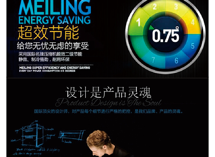 TONBAO/通寶ZB-1000L4M2四門雙機(jī)明管冰柜冷凍冷藏廚房柜商用冰箱