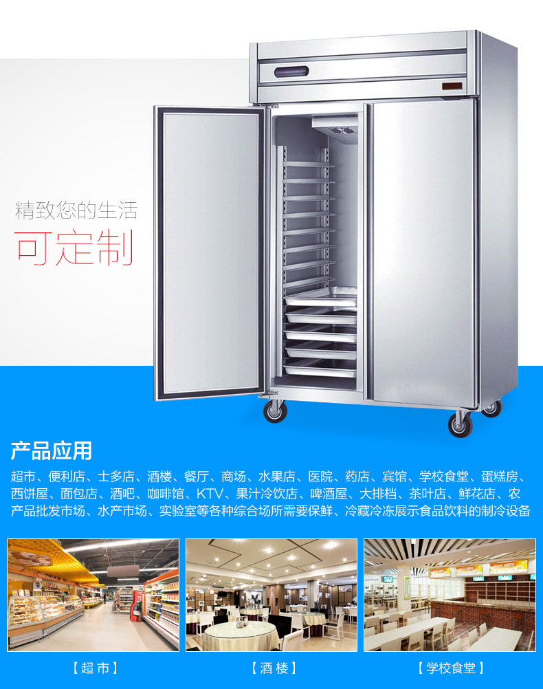 不銹鋼餅盤柜 風(fēng)冷面團(tuán)冷凍冰柜 商用雙門廚房冷藏烤盤柜插盤柜