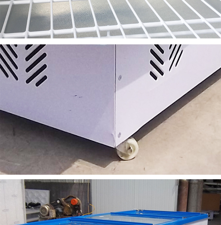 睿美島柜展示柜商用臥式冰柜玻璃門(mén)雙機(jī)冷凍速凍冰箱超市海鮮展柜