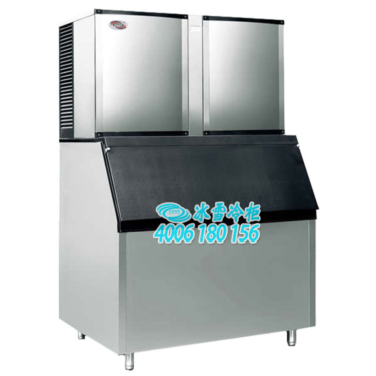 立式大型商用制冰機(jī) 奶茶店咖啡廳不銹鋼分體式制冰機(jī)659KG方形冰