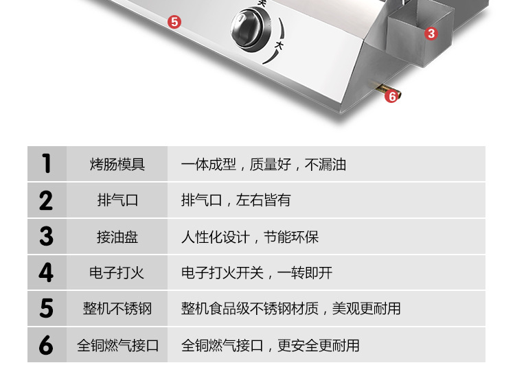奇博士霍氏秘制烤腸機商用14管熱狗機烤香腸機小吃設(shè)備燃?xì)饪灸c機