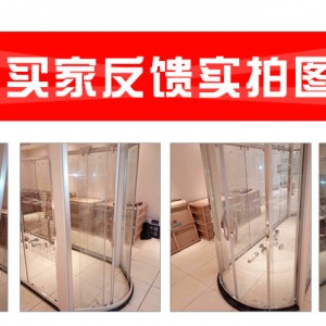 不銹鋼簡易淋浴房 酒店方形鋼化玻璃整體衛(wèi)浴房 浴室隔斷屏風(fēng)定制