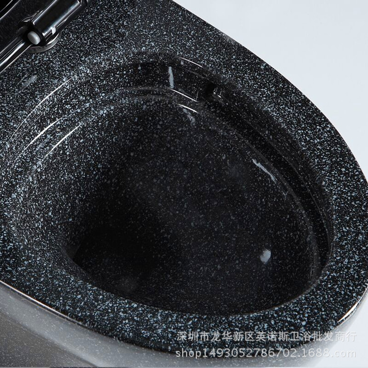 超炫大口徑防濺水防臭家用酒店連體式彩色彩金個(gè)性馬桶坐便器