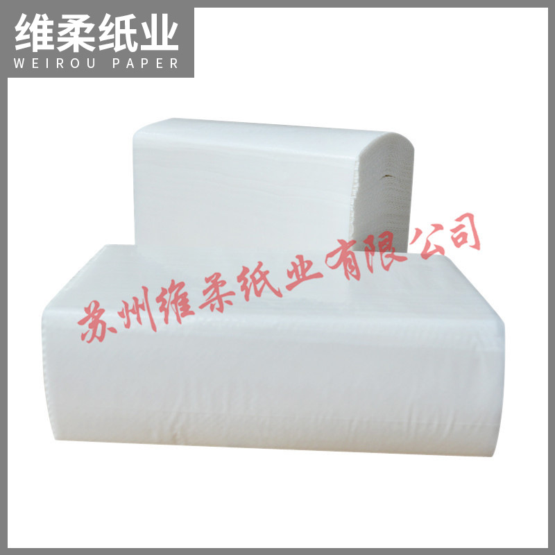廠家熱銷 佳潔雅原木槳商用環(huán)保擦手紙 酒店商務三折擦手紙