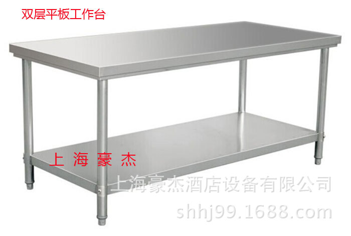不銹鋼雙移門工作臺工作柜操作臺單通雙通打荷臺拉門 調(diào)理柜