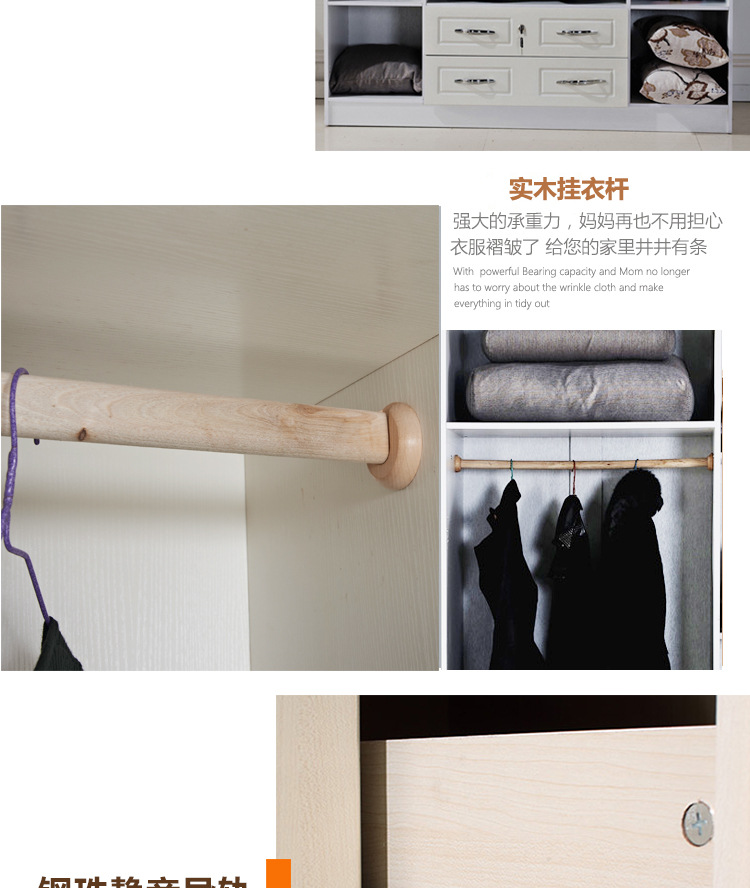 包郵現(xiàn)代簡約臥室二三四門板式衣柜 歐式衣柜組合儲(chǔ)物木質(zhì)大衣柜
