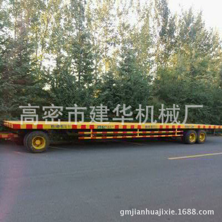 定制標(biāo)準(zhǔn)30噸重型平板拖車 商用平板四輪拖車 拖車批發(fā)廠家